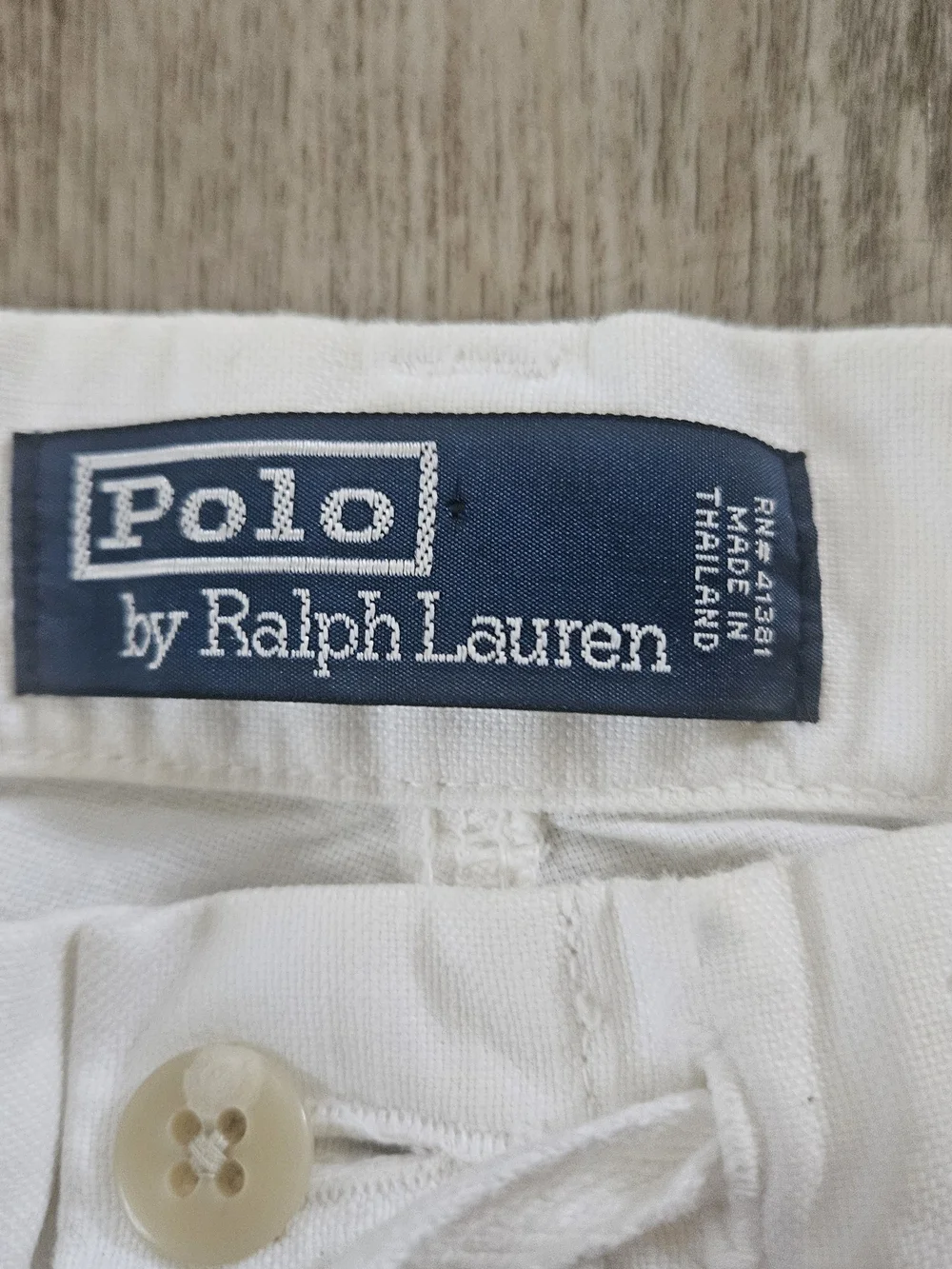 Vintage Polo Ralph Lauren Men's White Pleated Cargo Linen-Blend Pants Large